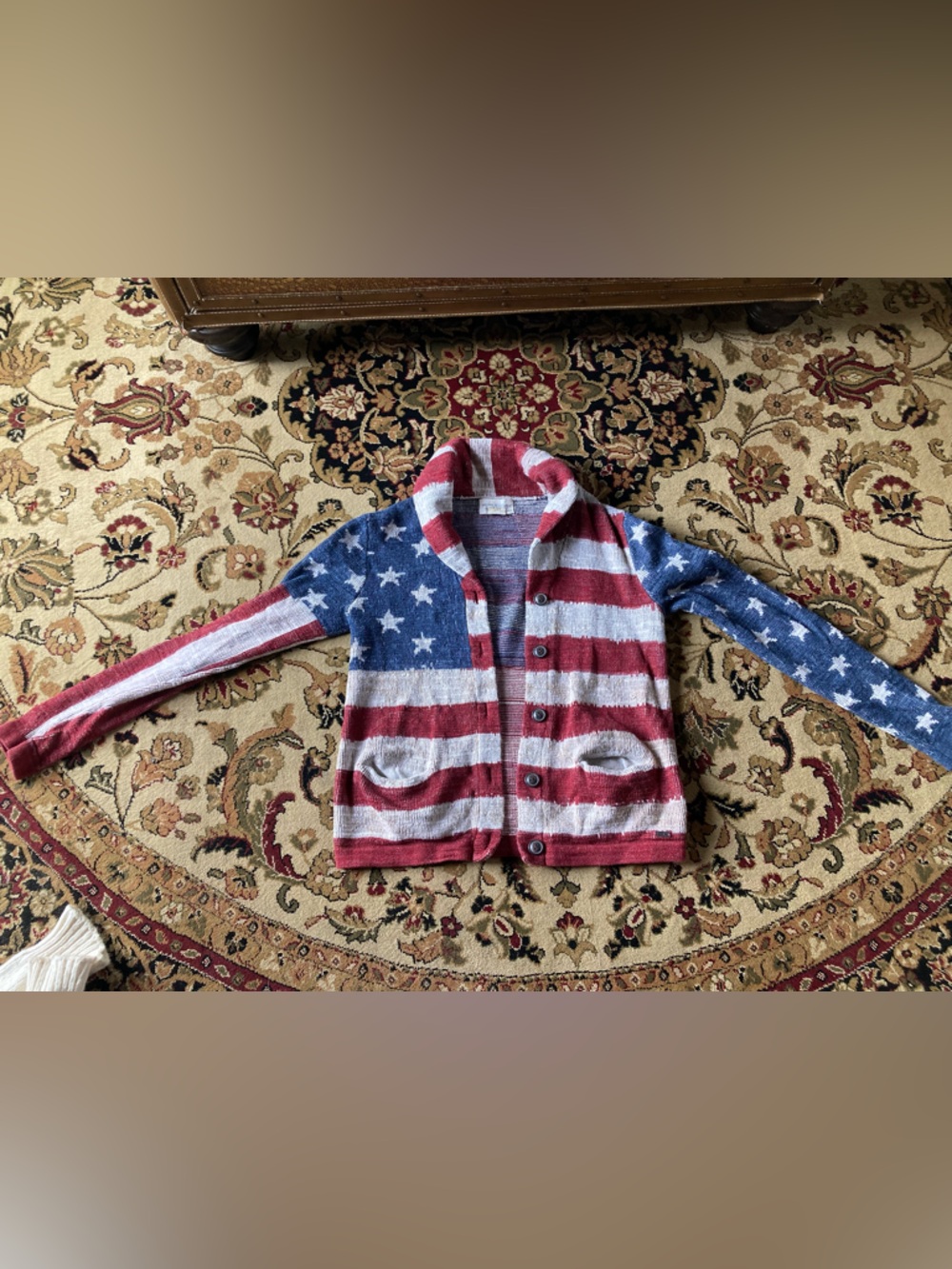 Vintage Denim & Supply Ralph Lauren Red, White & Blue Knit Cardigan